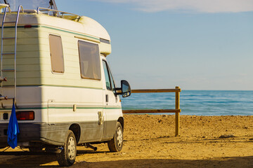 Rv motor home camping on beach