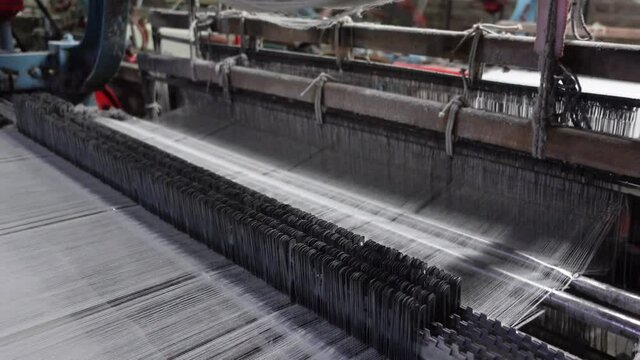 Malegaon, India 17th November 2021:  One of the biggest manufacturing Handloom hubs in India. Indian textile industry. Handloom factories. Tough Business challenges in Textile Industry. Labor shortage