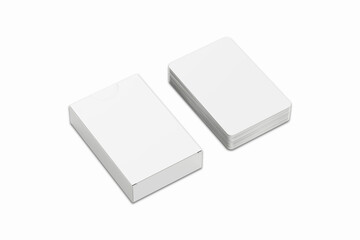 Empty blank Pack of Cards Mock up isolated on a background.3d rendering. Blank Playing cards packaging box mockup. 
