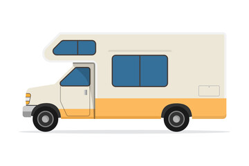 Travel camper van. RV camper for vacation. Camping car.