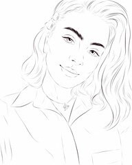 Beautiful digital art with pretty girl