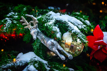 christmas tree toys close-up