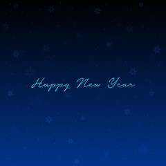 Fototapeta na wymiar Happy new year text message with snowflakes at night and winter background vector stock illustration.