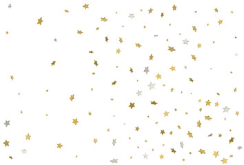 Christmas wrappers with gold and silver 3d confetti. Vector.