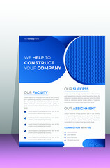 Flyer design template , A4 Size in vector Shapes Used. Corporate business flyer design and marketing agency brochure cover Unique,Modern and Stylish template with photo Free Vector.