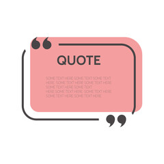Colorful quote box with quotation marks. Quotes frame border template.