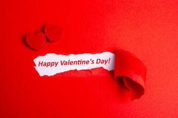 Happy Valentines Day Torn Paper Concept