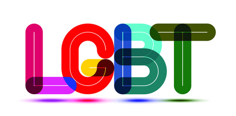 LGBT. Colorful vector typography word lettering.