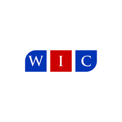 WIC Letter Initial Logo Design Template Vector Illustration