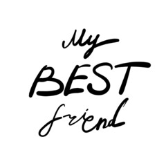 Hand Drawn Friends Word, Friendship Lettering, Friend Print