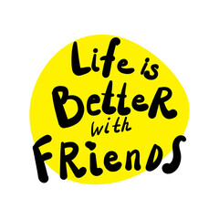 Hand Drawn Friends Word, Friendship Lettering, Friend Print