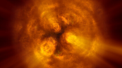Obraz na płótnie Canvas fire flame ball explosion in space, illustration