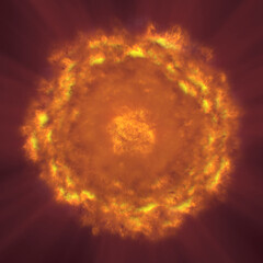 Obraz na płótnie Canvas fire ball explosion in space
