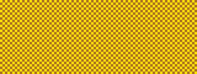 Checkerboard banner. Brown and Yellow colors of checkerboard. Small squares, small cells. Chessboard, checkerboard texture. Squares pattern. Background.