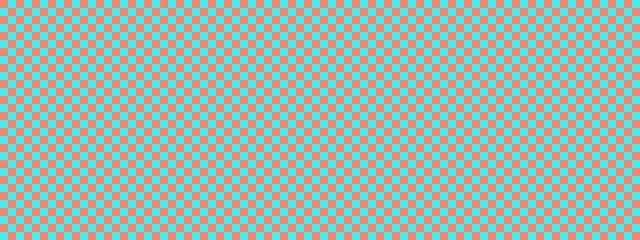 Checkerboard banner. Cyan and Salmon colors of checkerboard. Small squares, small cells. Chessboard, checkerboard texture. Squares pattern. Background.