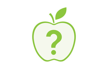 Apple with a question sign on white background for website, application, printing, document, poster design, etc. vector EPS10