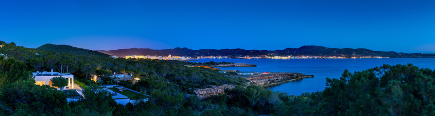 Fototapeta na wymiar Ibiza Panorama Sant Antoni de Portmany
