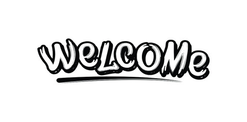 Welcome template design. Welcome logo design.