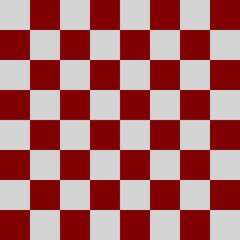 Checkerboard 8 by 8. Maroon and Light grey colors of checkerboard. Chessboard, checkerboard texture. Squares pattern. Background.