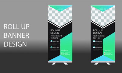 Business Roll Up banner design.Vector illustration, Roll up banner stand template design.