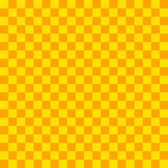Two color checkerboard. Orange and Yellow colors of checkerboard. Chessboard, checkerboard texture. Squares pattern. Background.