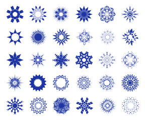 Set of vector snowflakes. Snowflakes icon set. 