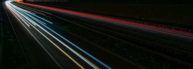 lights of cars with night. long exposure