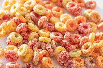 Delicious and nutritious fruit cereal loops flavorful.