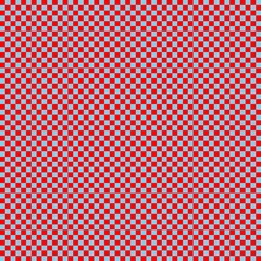 Checkerboard with very small squares. Sky blue and Red colors of checkerboard. Chessboard, checkerboard texture. Squares pattern. Background.