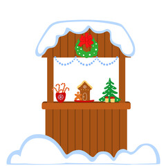 Obraz premium Сhristmas tent. Decorative composition is ideal for Christmas and New Year's cards, posters. Vector illustration