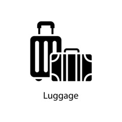 Luggage vector Solid Icon Design illustration. Activities Symbol on White background EPS 10 File