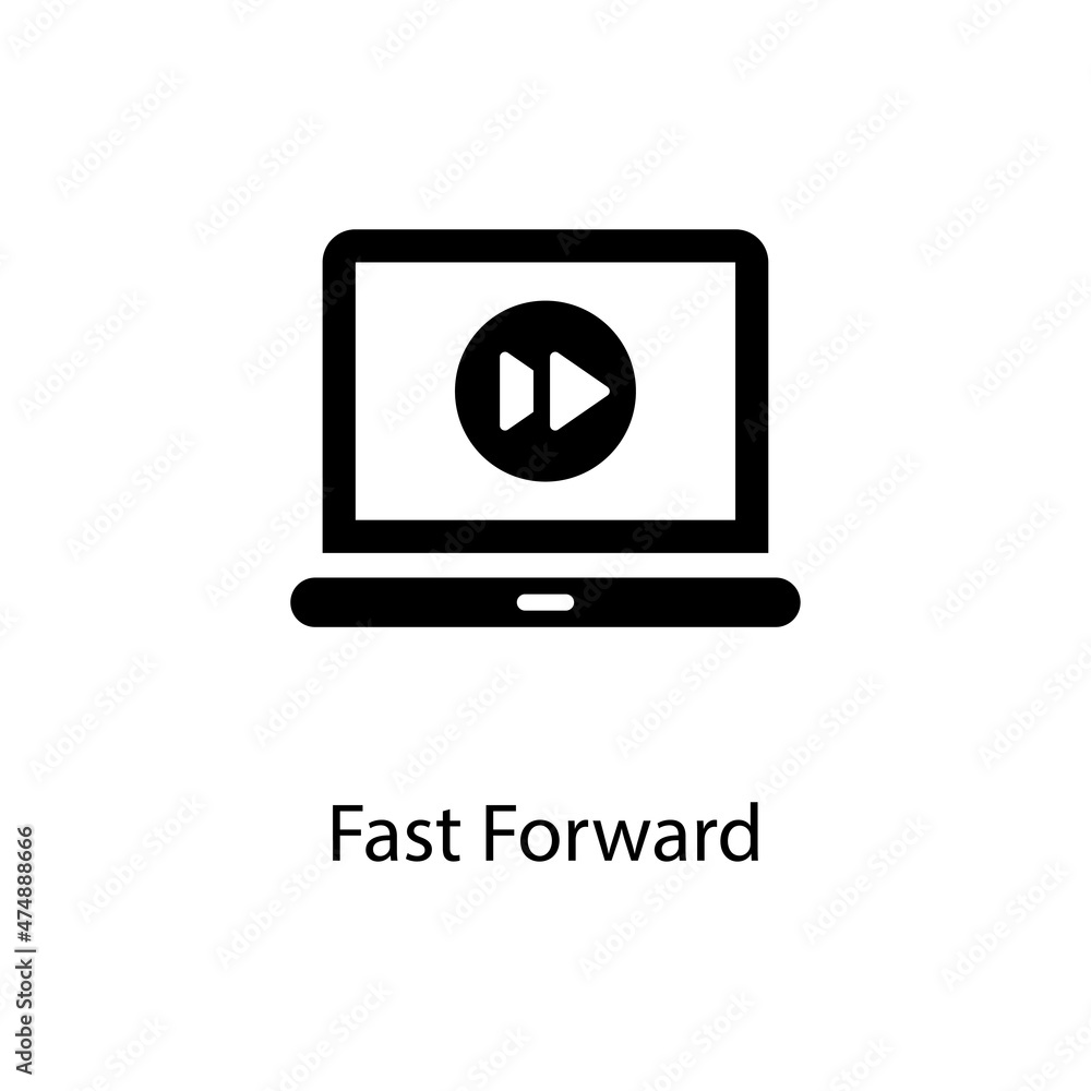 Poster fast forward vector solid icon design illustration. activities symbol on white background eps 10 fil