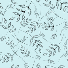 Vector seamless leaf pattern. Abstract print with leaves. Elegant beautiful natural ornament for fabric, packaging and textiles.
