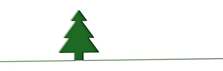 Merry christmas card banner with christmas tree