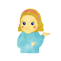 A cute girl who is amazed Blonde Ver