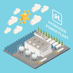 Hydrogen Power Plant Isometric View