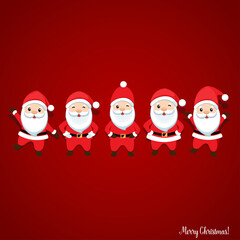 Christmas Greeting Card with Santa Claus. Vector illustration.
