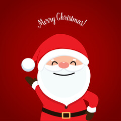 Christmas Greeting Card with Santa Claus. Vector illustration.