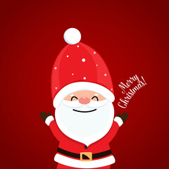 Christmas Greeting Card with Santa Claus. Vector illustration.