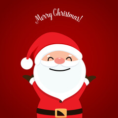 Christmas Greeting Card with Santa Claus. Vector illustration.