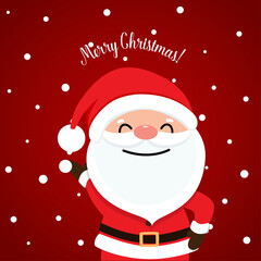 Christmas Greeting Card with Santa Claus. Vector illustration.