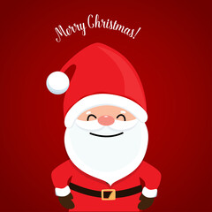 Christmas Greeting Card with Santa Claus. Vector illustration.