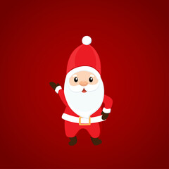 Christmas Greeting Card with Santa Claus. Vector illustration.