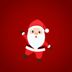 Christmas Greeting Card with Santa Claus. Vector illustration.