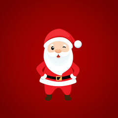Christmas Greeting Card with Santa Claus. Vector illustration.