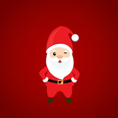 Christmas Greeting Card with Santa Claus. Vector illustration.