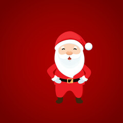 Christmas Greeting Card with Santa Claus. Vector illustration.