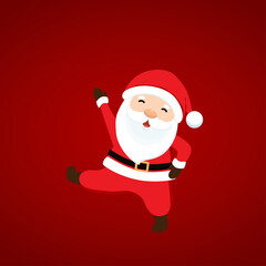 Christmas Greeting Card with Santa Claus. Vector illustration.