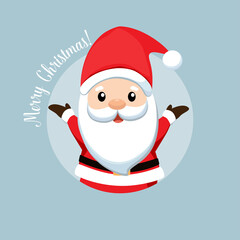 Christmas Greeting Card with Santa Claus. Vector illustration.