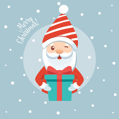 Santa Claus. Christmas Greeting Card. Vector illustration.